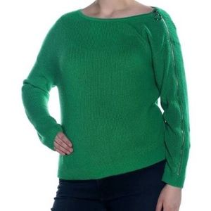 Bar lll Women Ribed Zipper Sleeve On/ Off sweater